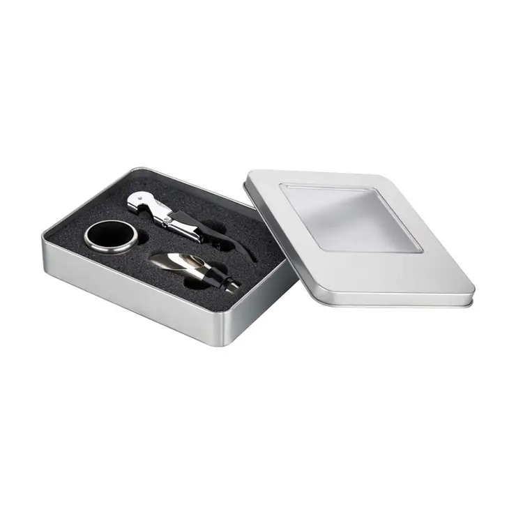 Acessórios para vinho de 3pcs Conjunto de vinho de caixa de estanho