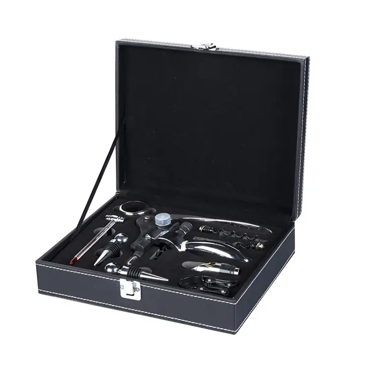 Conjunto de vinho preto PU