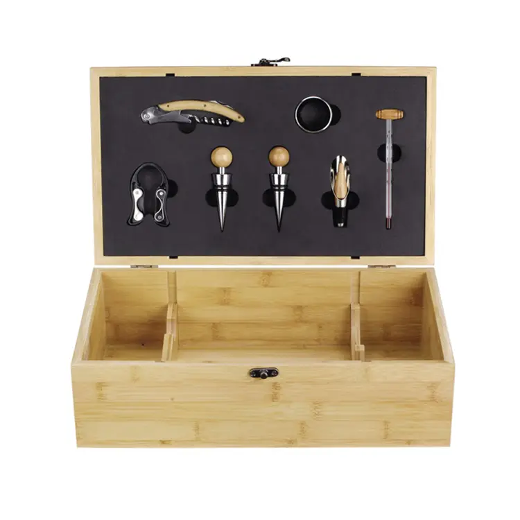 Conjunto de vinho de bambu duplo