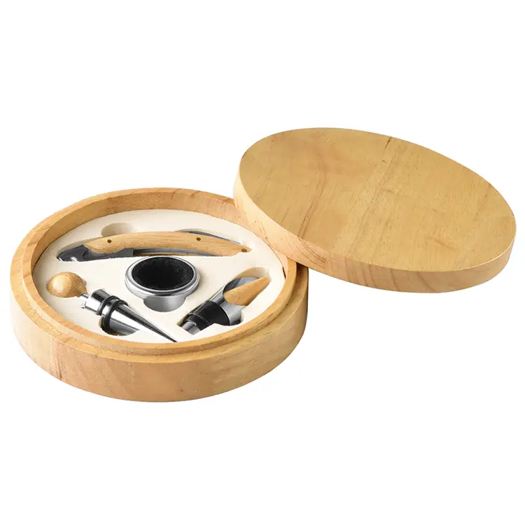 Conjunto de vinho de bambu redondo
