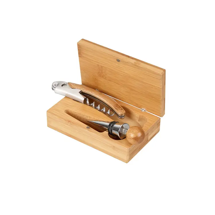 Presente de ferramenta Conjunto de vinho de bambu